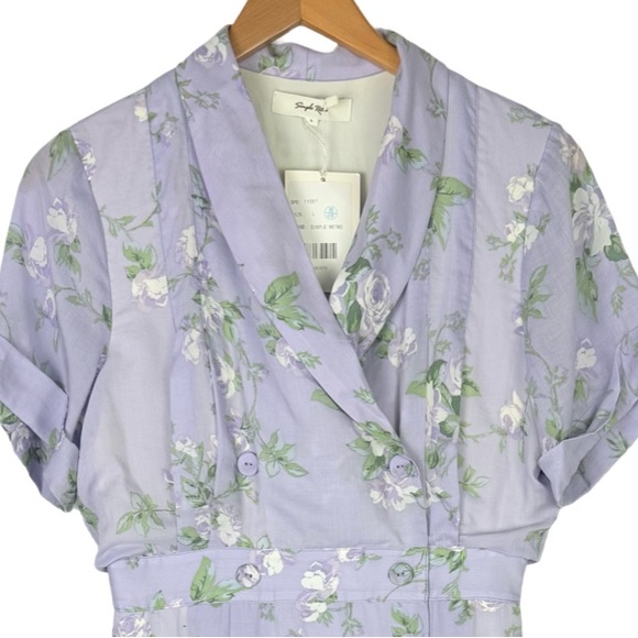 Simple Retro Pastel Purple Floral Midi Wrap Dress Cottagecore Easter Wedding
NWT - Picture 2 of 8